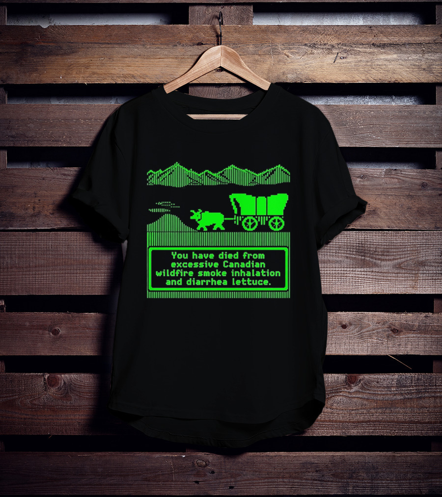 Oregon Trail You Have Died From Excessive Canadian Wildfire Smoke Inhalation And Diarrhea Lettuce T-Shirt