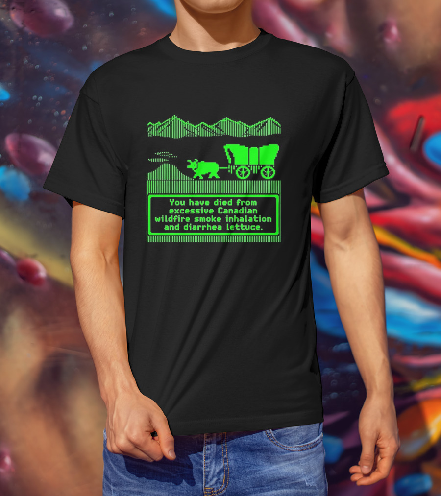 Oregon Trail You Have Died From Excessive Canadian Wildfire Smoke Inhalation And Diarrhea Lettuce T-Shirt