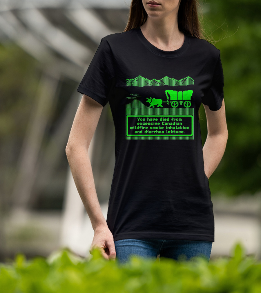 Oregon Trail You Have Died From Excessive Canadian Wildfire Smoke Inhalation And Diarrhea Lettuce T-Shirt