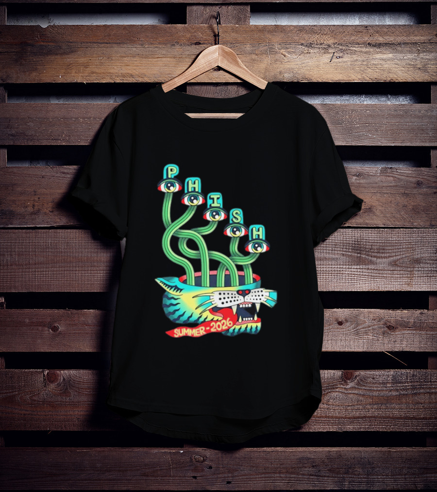 Phish Summer 2026 Jam Band Psychedelic Cat Eye Stalks T-Shirt