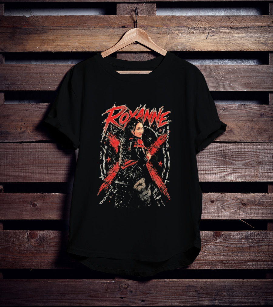 Roxanne WWE Wrestling Red And Black Star T-Shirt