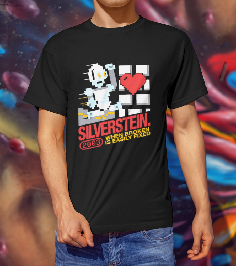 Silverstein 2003 When Broken Is Easily Fixed Pixel Robot Heart T-Shirt