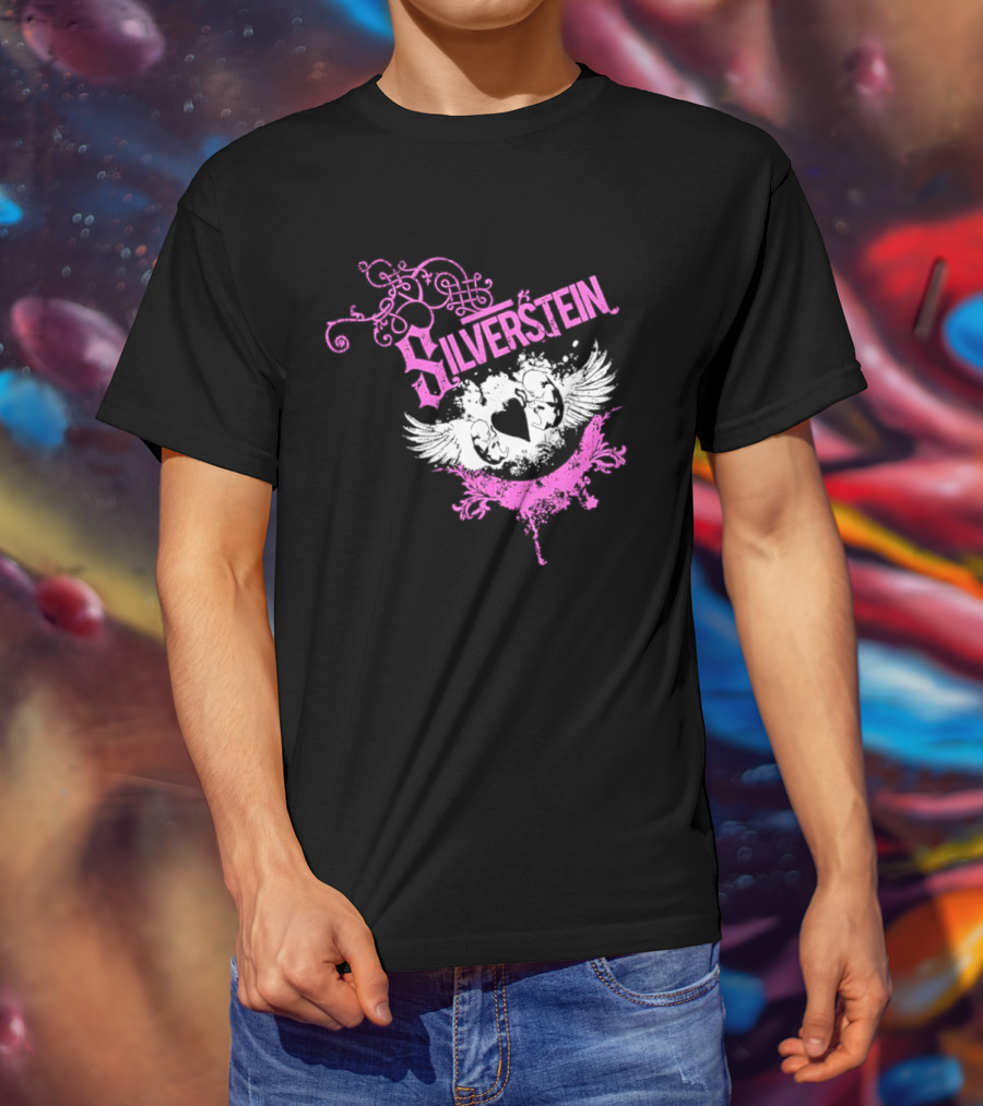 Silverstein Heart Winged Angels Post Hardcore Fashion T-Shirt