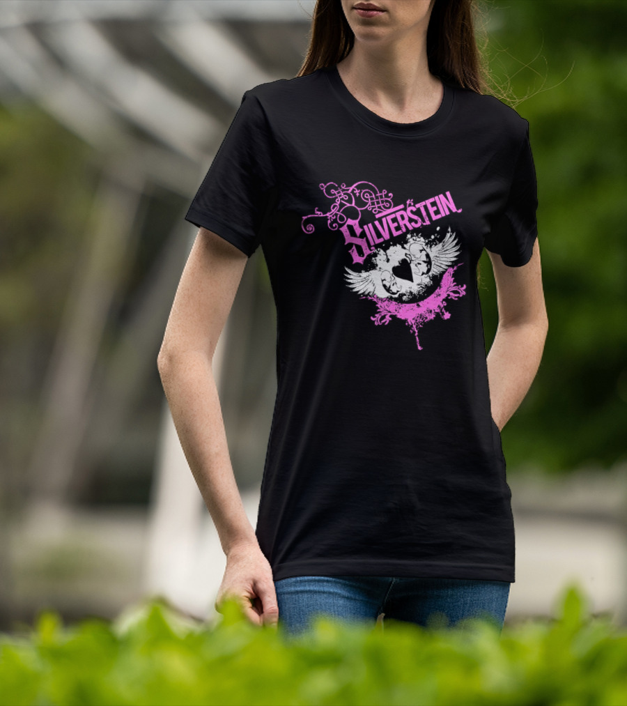 Silverstein Heart Winged Angels Post Hardcore Fashion T-Shirt