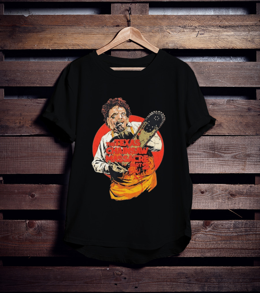 Texas Chainsaw Massacre Part 2 Bubba Chainsaw Graphic Burst T-Shirt