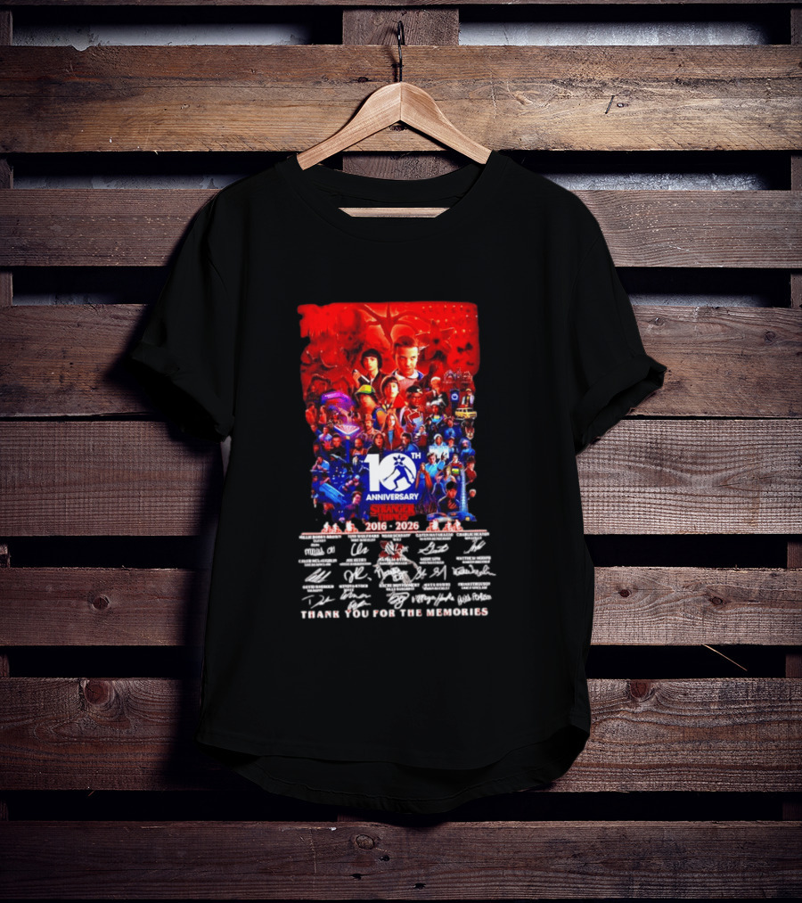 Stranger Things 10th Anniversary 2016 2026 Thank You For The Memories 10th Anniversary T-Shirt