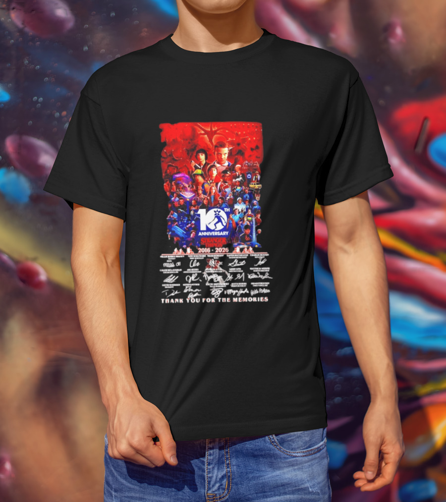 Stranger Things 10th Anniversary 2016 2026 Thank You For The Memories 10th Anniversary T-Shirt
