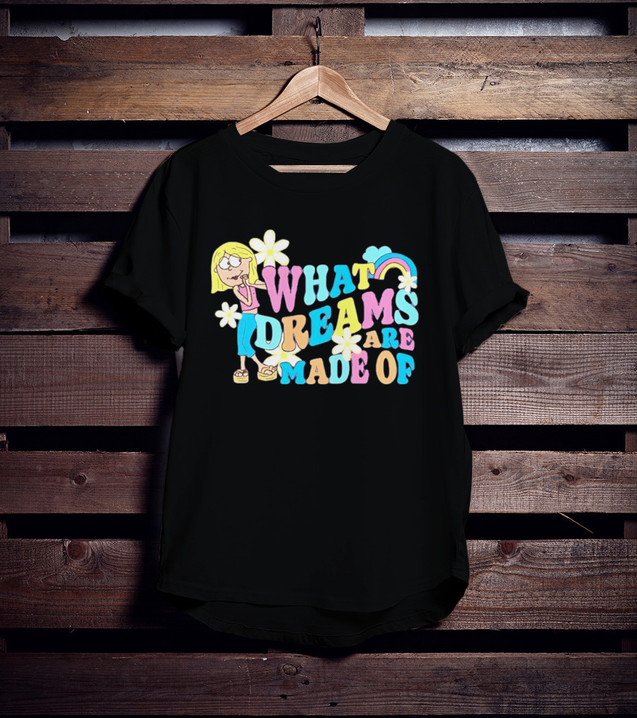What Dreams Are Made Of Cartoon Girl Rainbow Flower T-Shirt