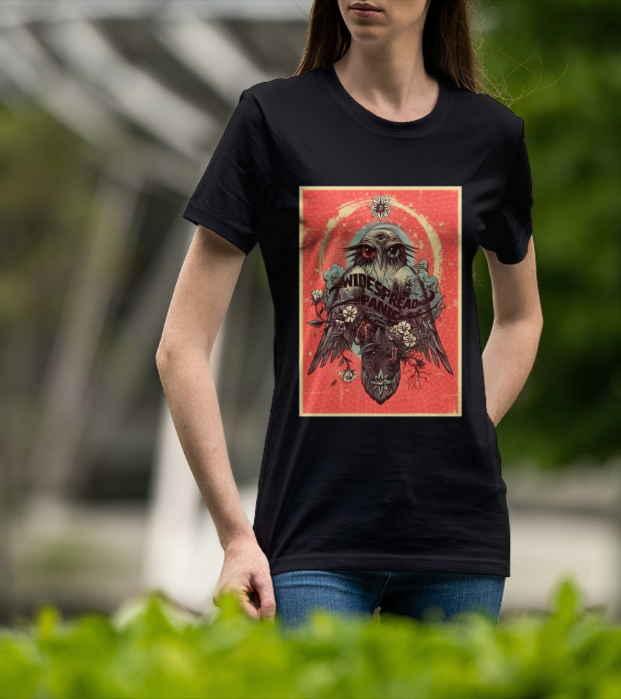 Widespread Panic Sacramento 2026 Event July 21 Venue Channel 24 Owl With Third Eye Floral Motif T-Shirt