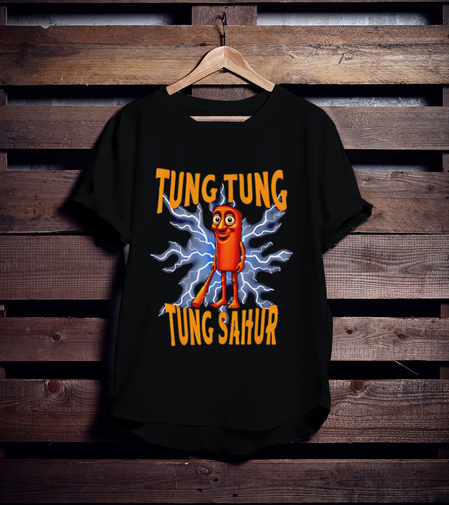 Tung Tung Tung Sahur Cartoon Character With Bat T-Shirt