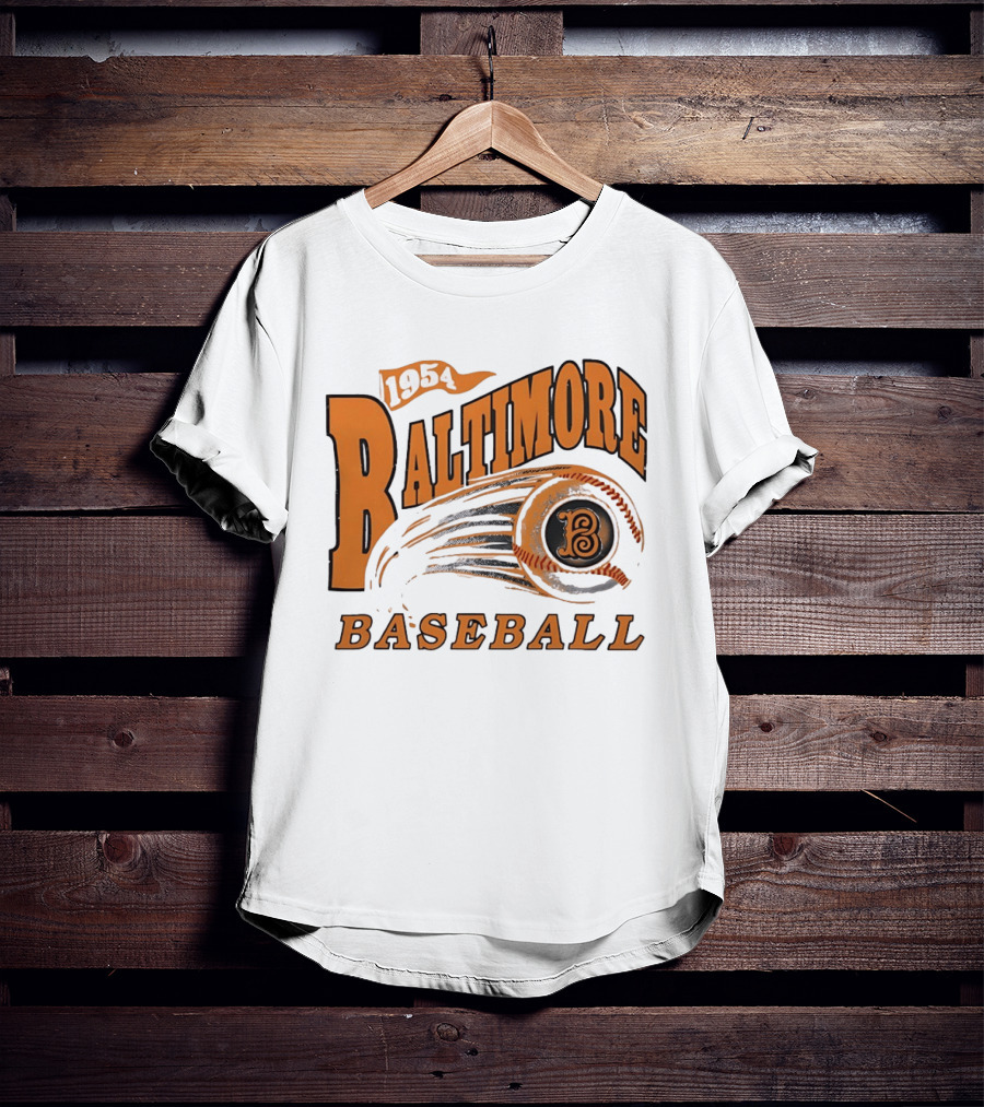 1954 Baltimore Baseball B Classic MLB Style Vintage Look T-Shirt
