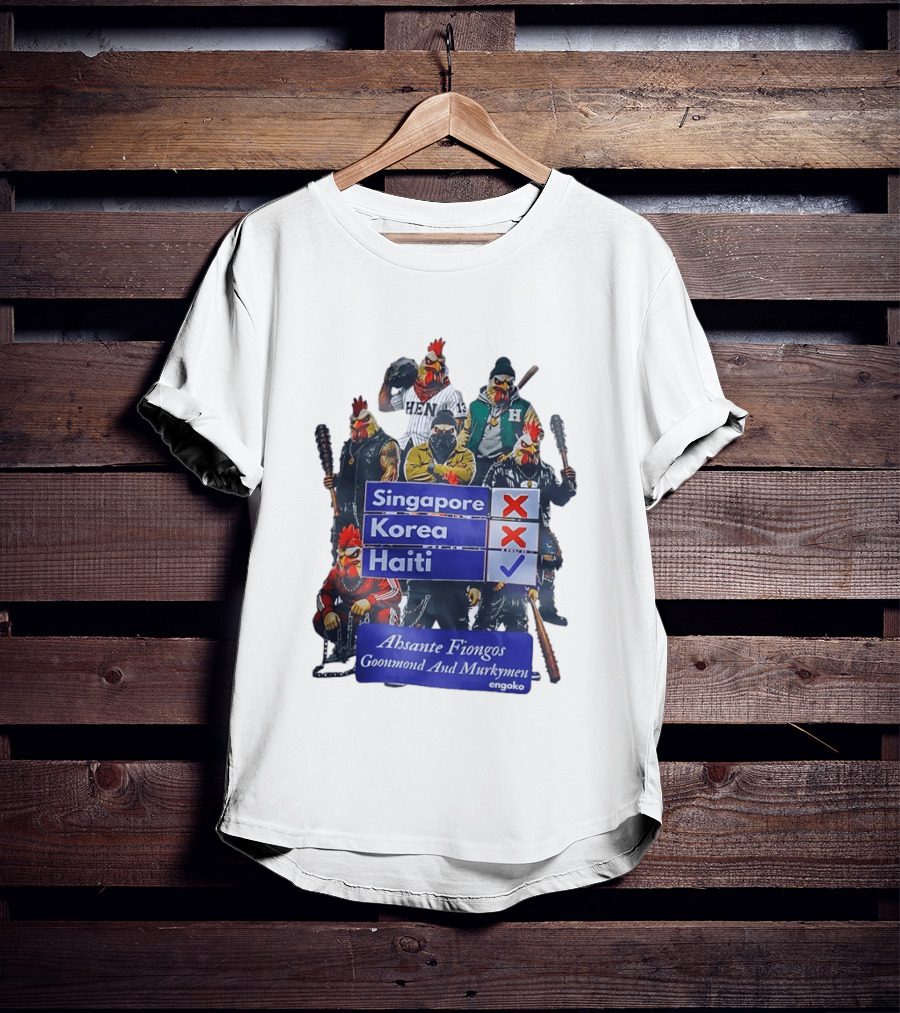 Ahsante Fiongos Goonmond Murkymen Haiti Rooster Crew T-Shirt