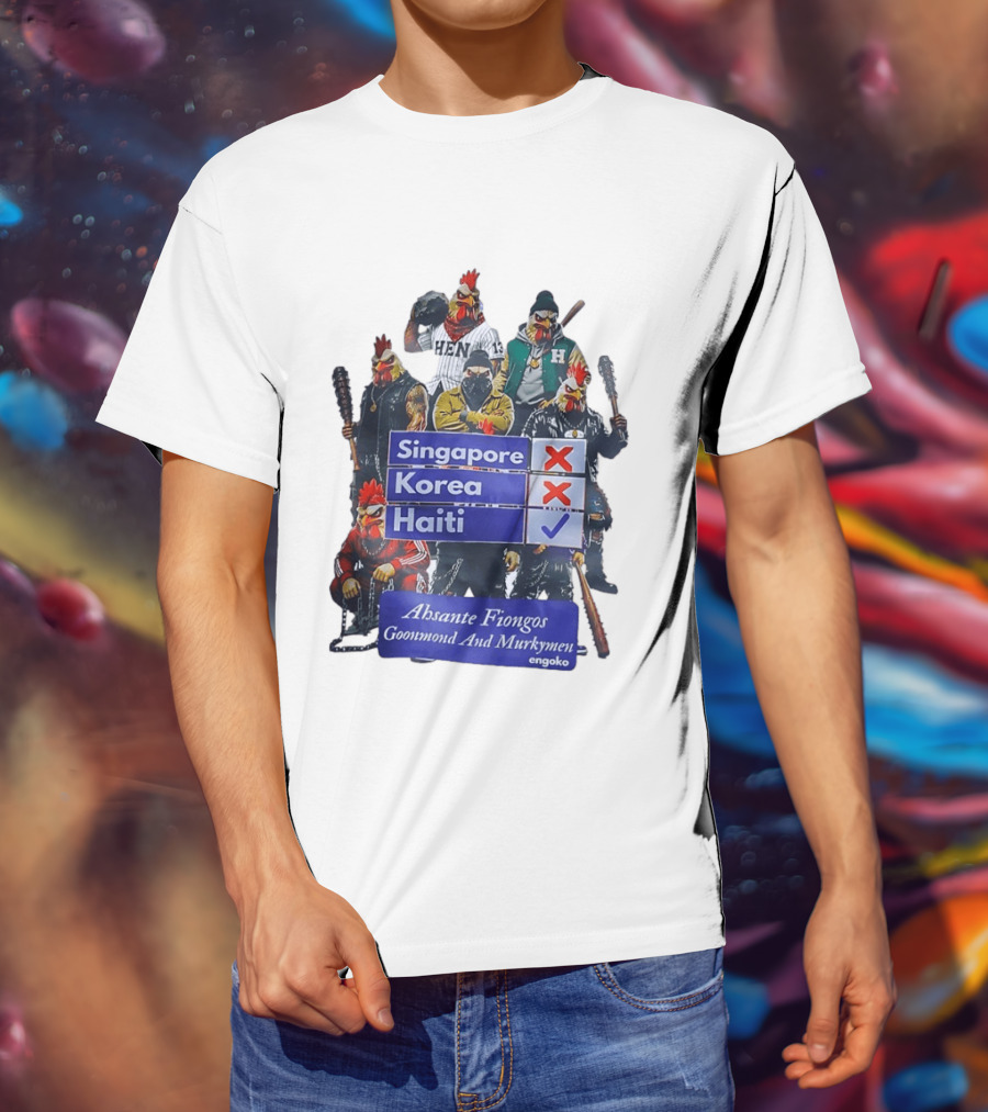 Ahsante Fiongos Goonmond Murkymen Haiti Rooster Crew T-Shirt