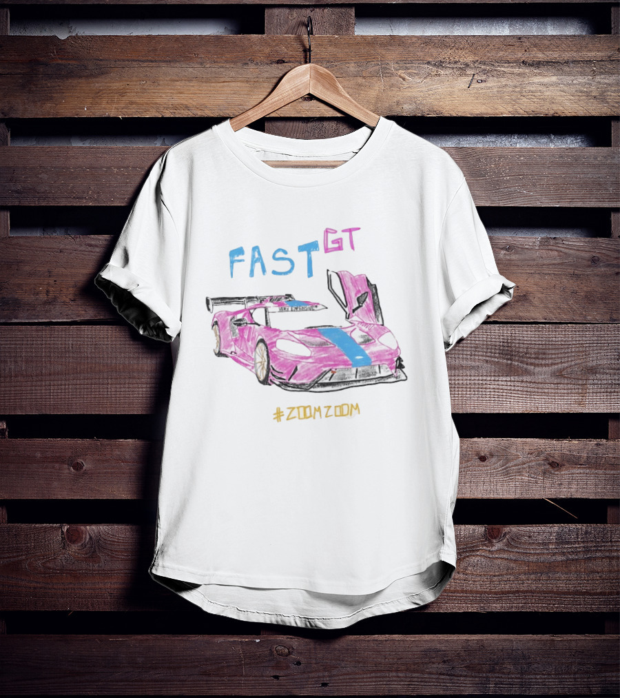 FAST GT Pink Ford GT Car Sketch Very Expensive #ZOOMZOOM T-Shirt