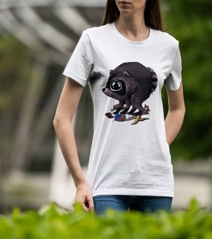 Jimothy Raccoon With Trash And Banana Peel T-Shirt