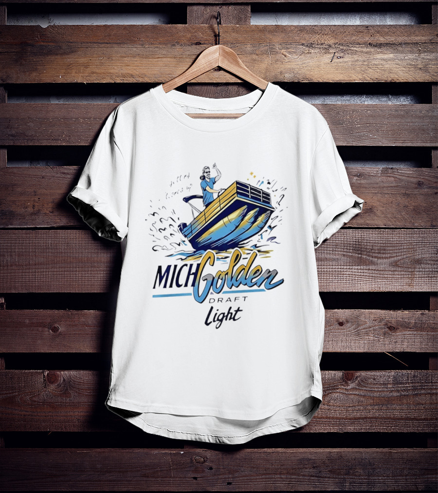 Michelob Golden Draft Light Getting Tooned Up Boat Adventure T-Shirt