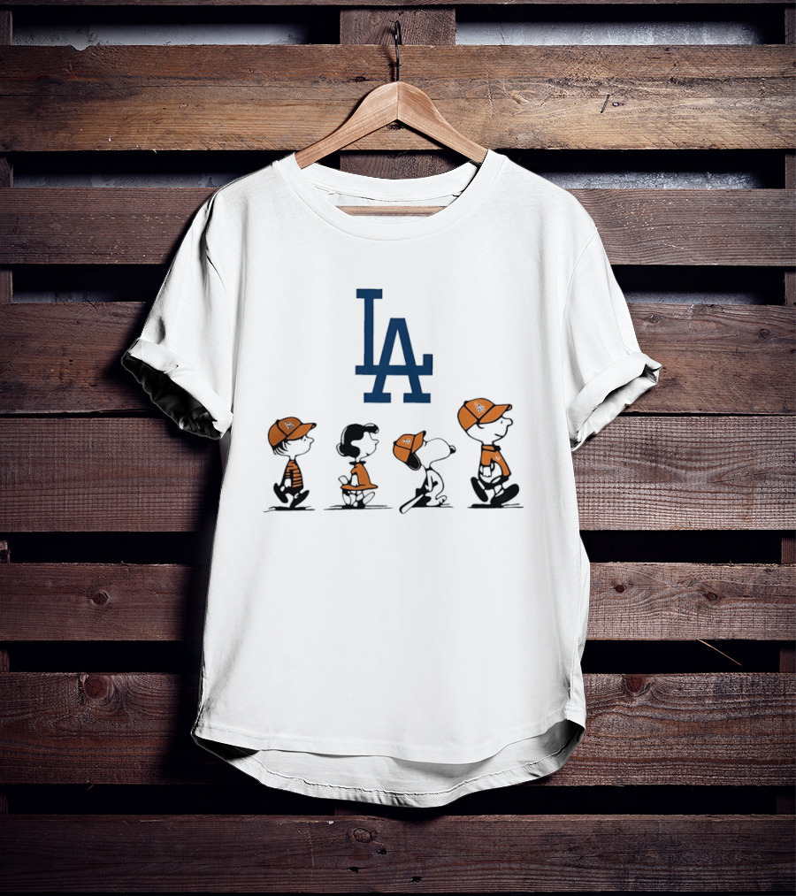Peanuts Characters LA Dodgers Major League Baseball T-Shirt