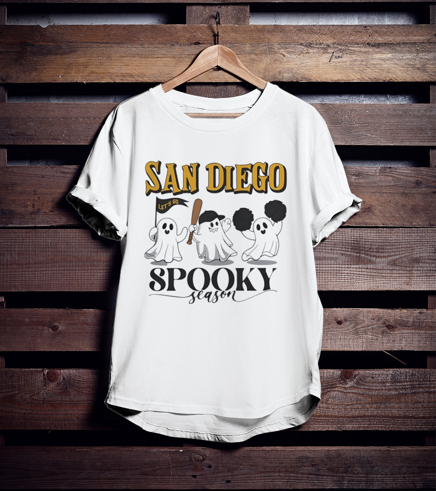 San Diego Let's Go Ghosts Spooky Season Baseball T-Shirt