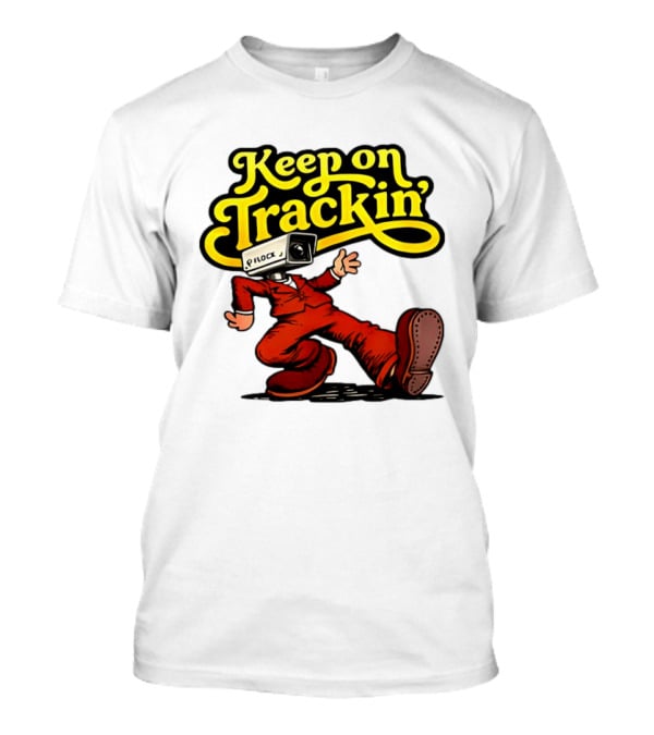 Keep On Trackin' Security Camera Head Person Walking T-Shirt