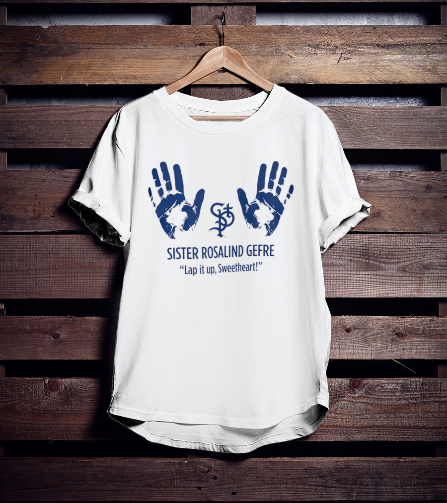 Sister Rosalind Gefre Lap It Up Sweetheart Handprint T-Shirt