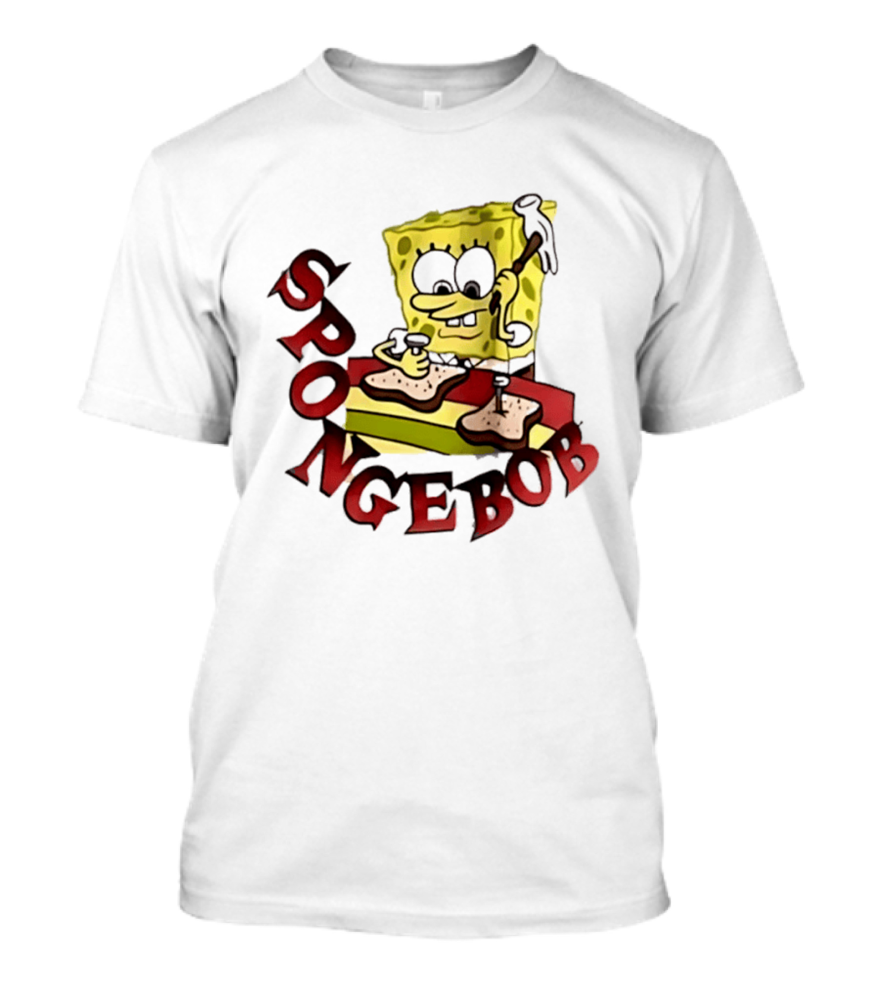SpongeBob Assembling Sandwich With Hammer T-Shirt