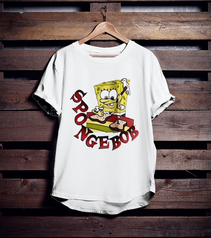 SpongeBob Assembling Sandwich With Hammer T-Shirt