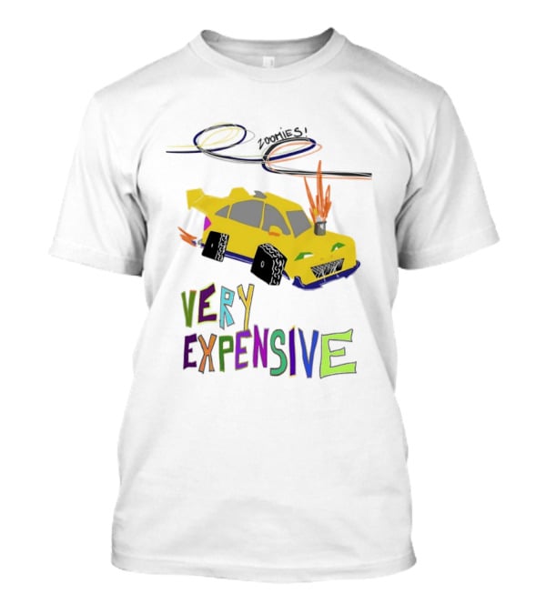 Zoomies Funky Automotive Very Expensive Car Flames Colorful T-Shirt