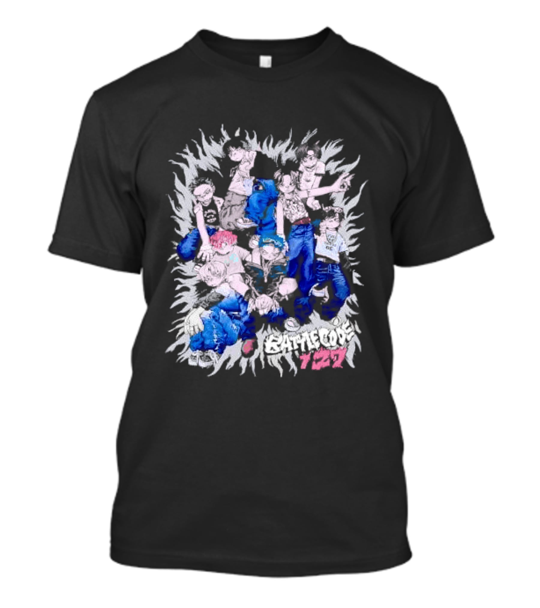 Battlecode 127 Anime Manga Characters Dynamic Group Pose T-Shirt