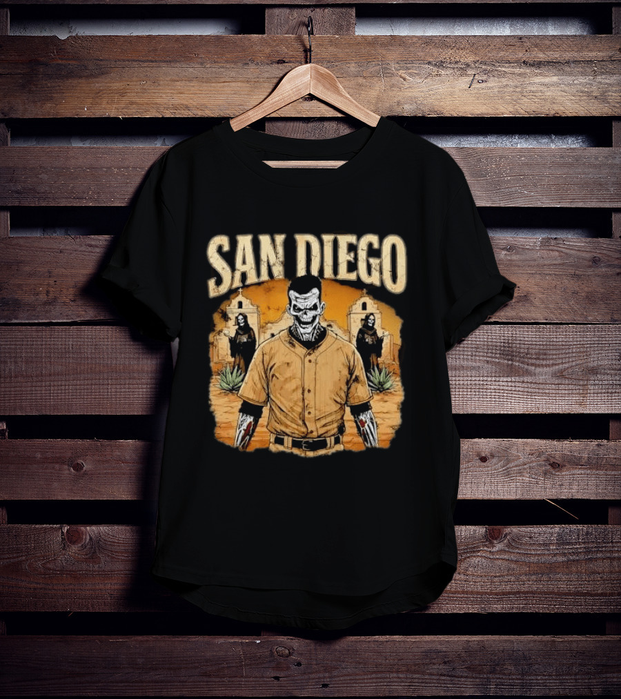 San Diego Grim Reaper Zombie Baseball Player T-Shirt
