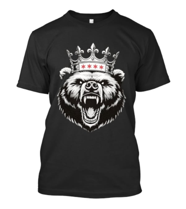 Chicago Bear Crown Four Stars Fleur De Lis T-Shirt