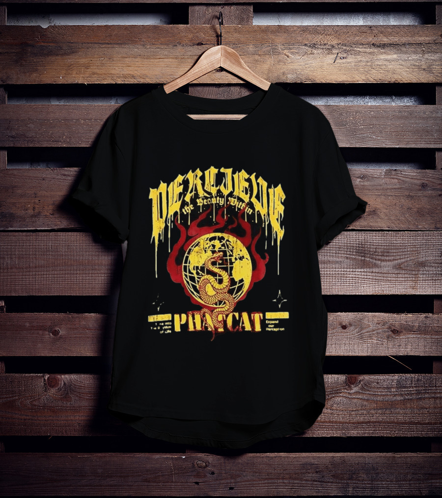 Phatcat Perceive The Reality Within Born To Be Free Snake Sphere Of Deception T-Shirt