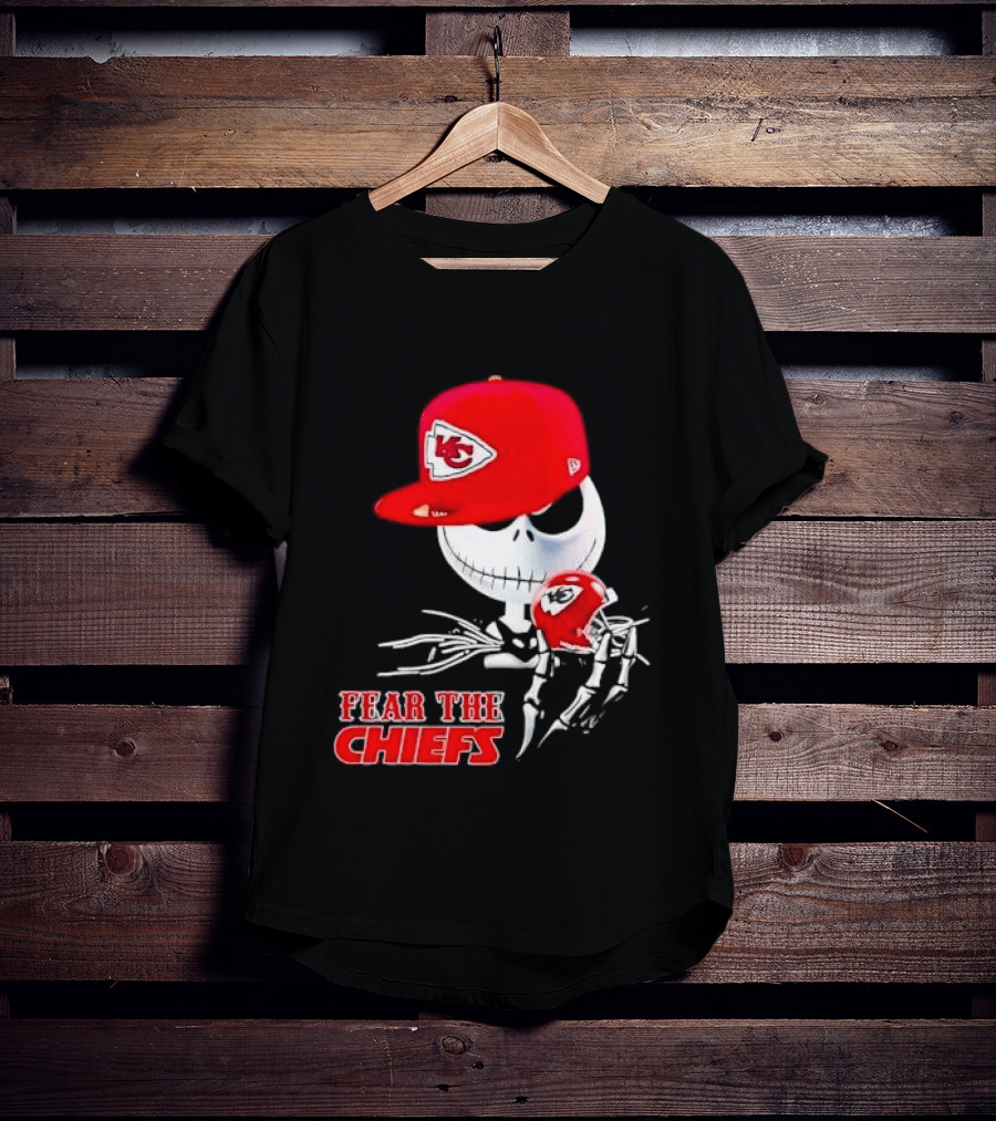 Jack Skellington Kansas City Chiefs Helmet Fear The Chiefs T-Shirt