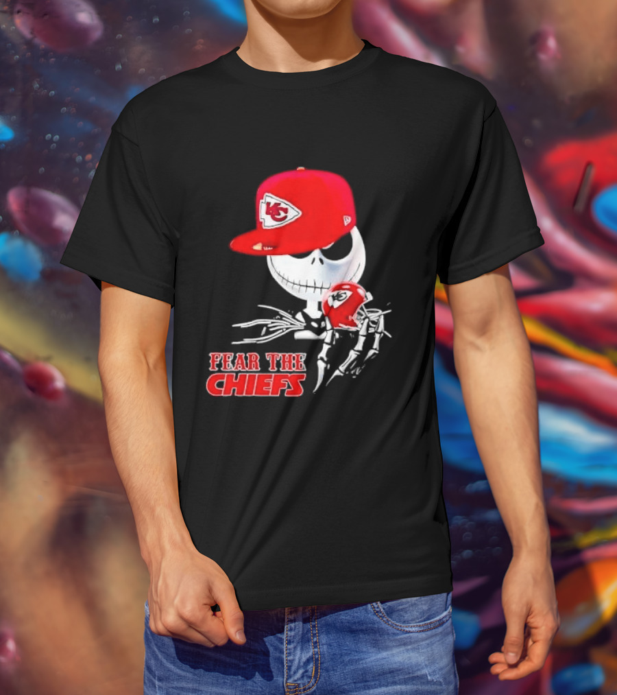 Jack Skellington Kansas City Chiefs Helmet Fear The Chiefs T-Shirt