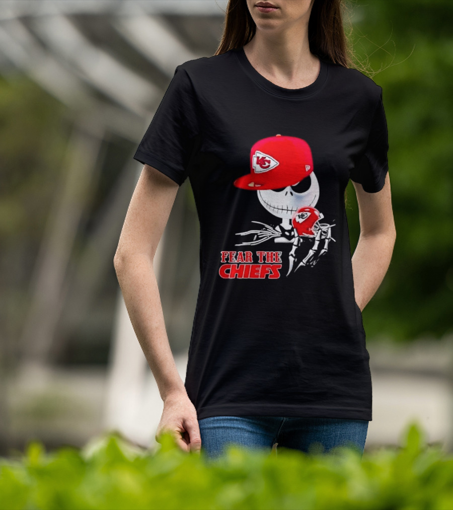 Jack Skellington Kansas City Chiefs Helmet Fear The Chiefs T-Shirt