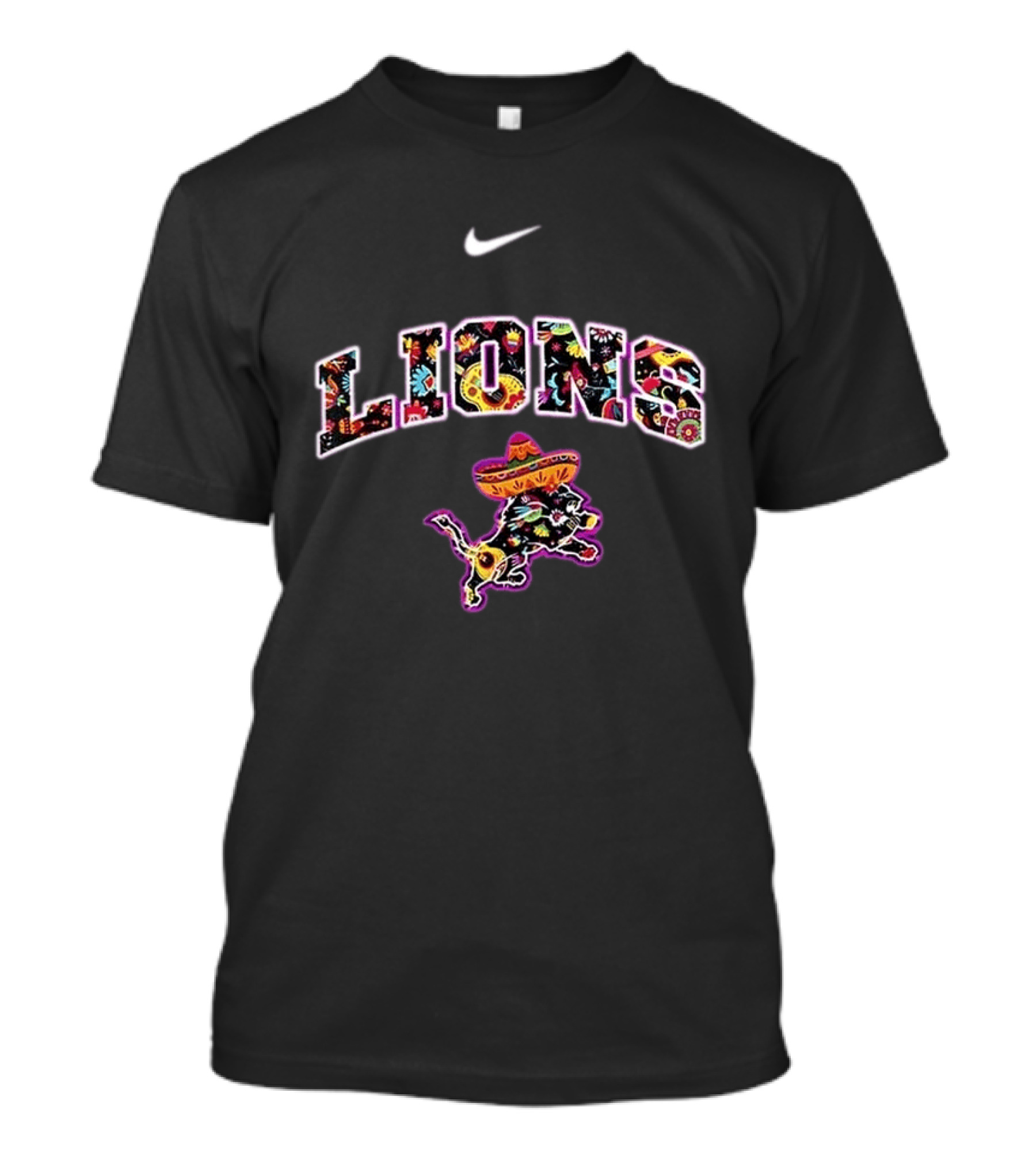 Nike Detroit Lions Hispanic Heritage Fiesta Sombrero Bull T-Shirt