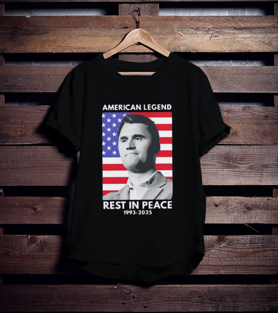 American Legend Rest In Peace Charlie Kirk 1993 2025 USA Flag T-Shirt