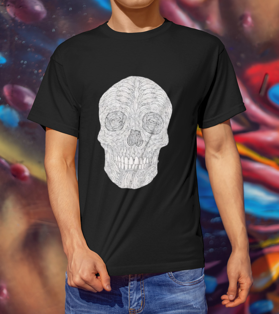 Salmon Fish Bones Skull T-Shirt