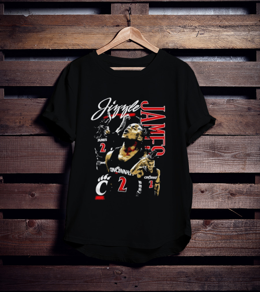 Cincinnati Bearcats Basketball Jizzle James 21 Player T-Shirt