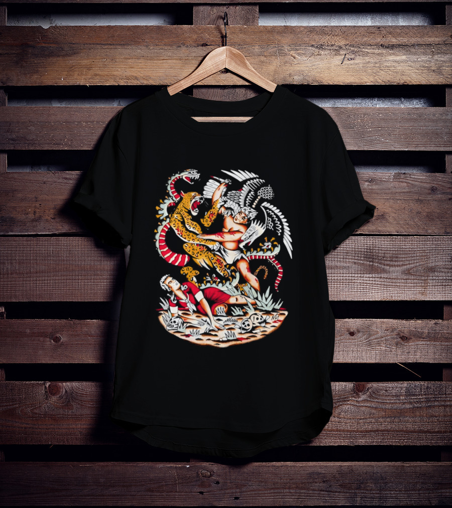 Doomsday Battle Angel Versus Mythical Beast In Combat Scene T-Shirt