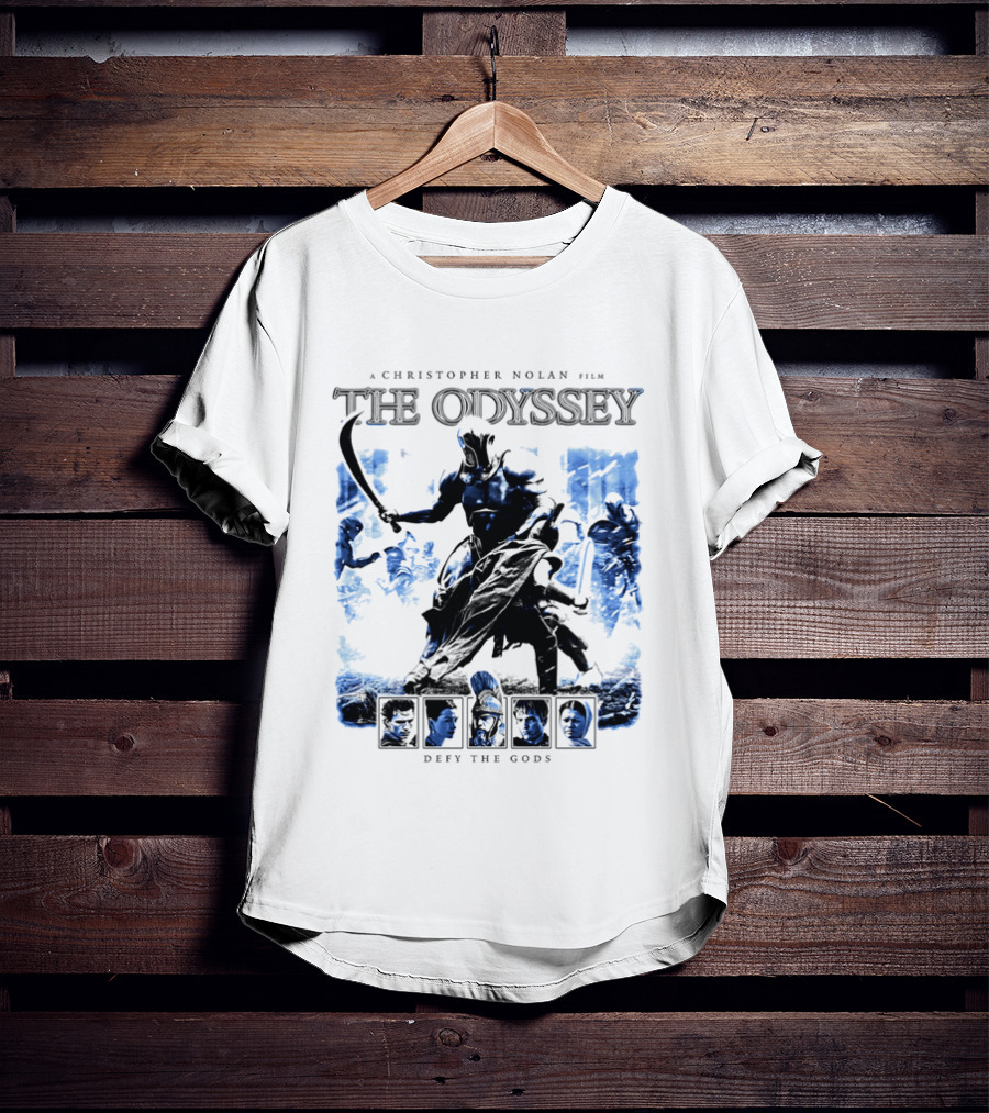 A Christopher Nolan Film The Odyssey Defy The Gods Movie Epic Adventure T-Shirt