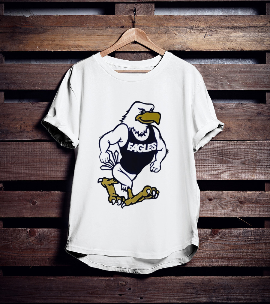 Eagles Athletic Mascot Running Eagle Motif T-Shirt