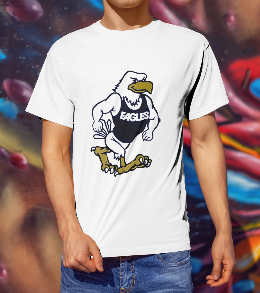 Eagles Athletic Mascot Running Eagle Motif T-Shirt