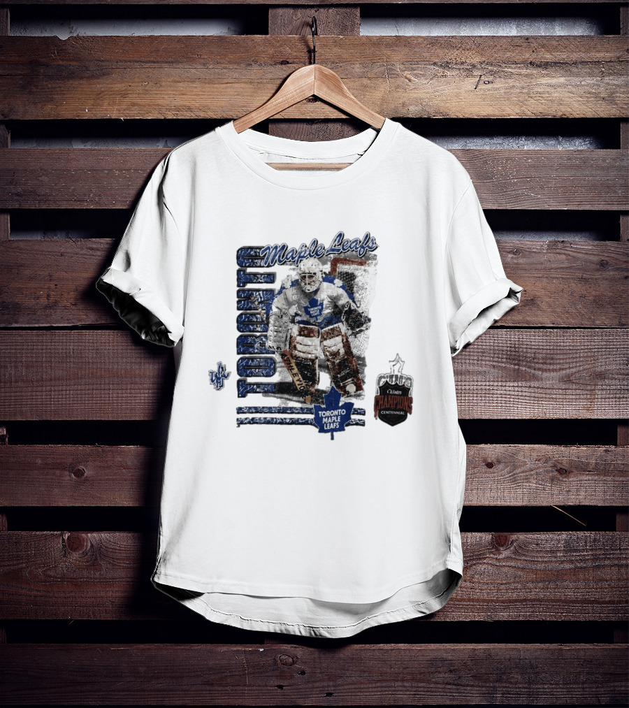 Toronto Maple Leafs Centennial Champions Vintage Hockey Goalie Gear T-Shirt