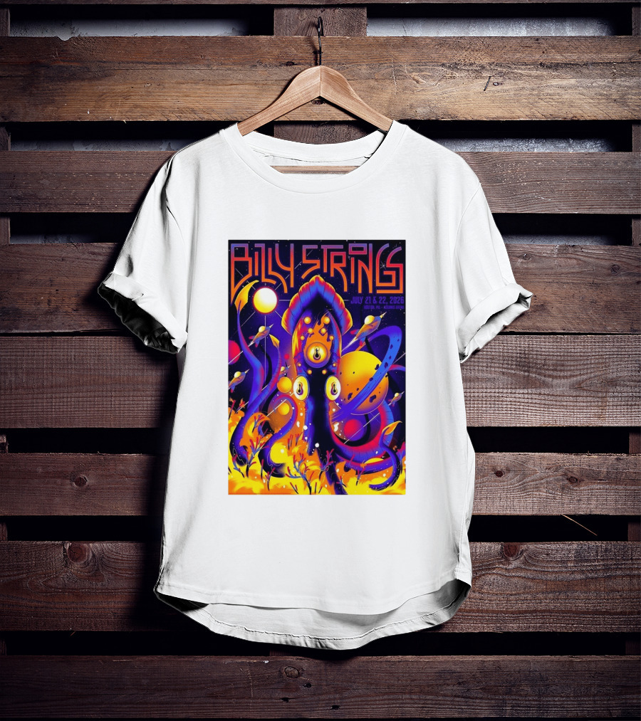 Billy Strings Boston MA July 21 22 2026 Live Agganis Arena Event Psychedelic Cosmic Squid T-Shirt