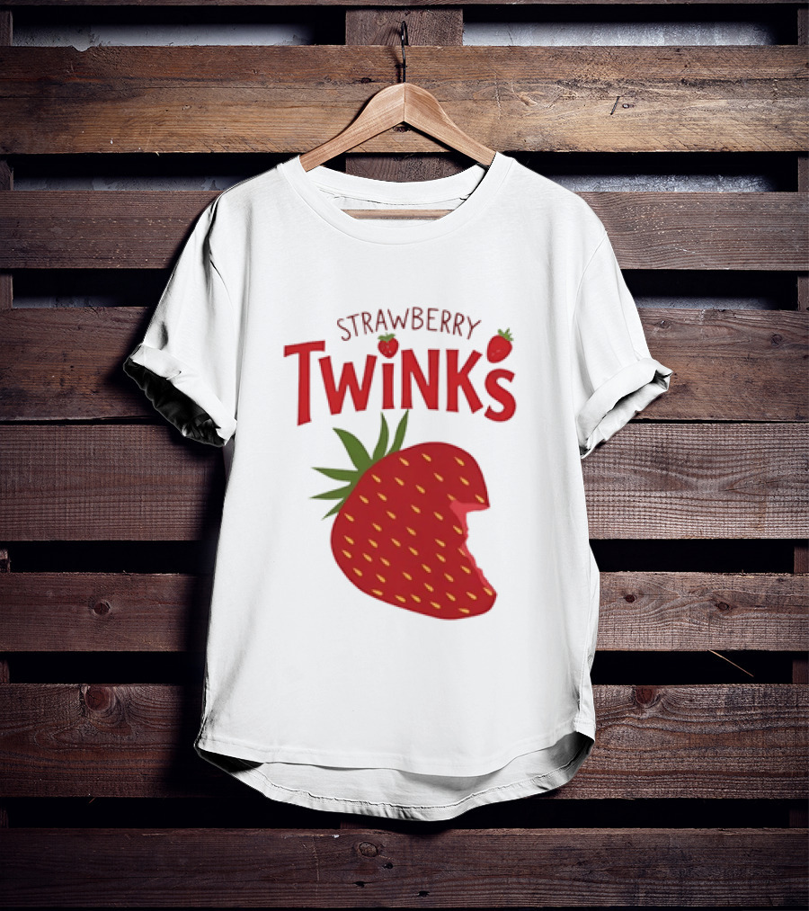 Strawberry Twinks Bitten Berry Fun Playful T-Shirt