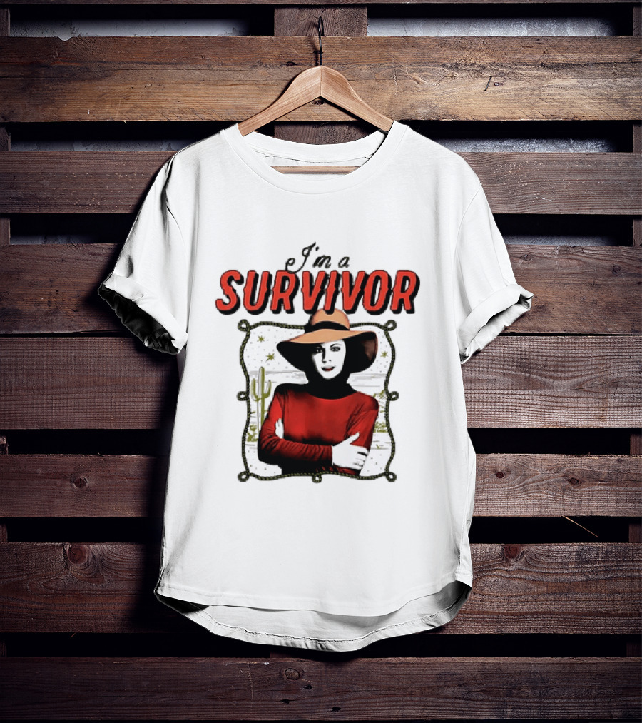 I'm A Survivor Woman Desert Vibes Western Cactus Hat T-Shirt
