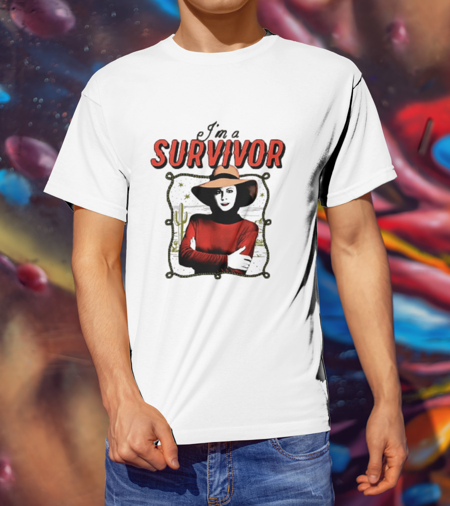 I'm A Survivor Woman Desert Vibes Western Cactus Hat T-Shirt