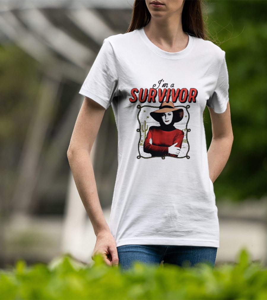 I'm A Survivor Woman Desert Vibes Western Cactus Hat T-Shirt