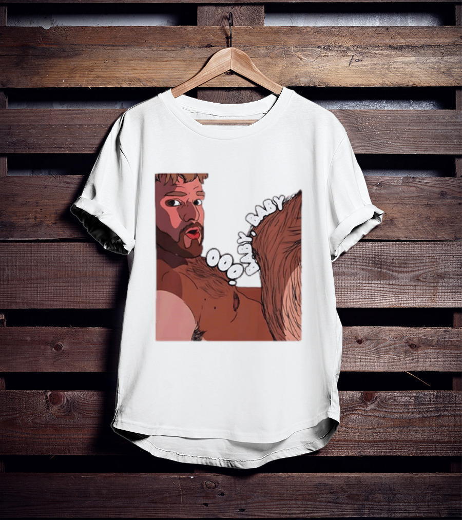 Ooo Baby Bearded Man Illustrated Expression T-Shirt