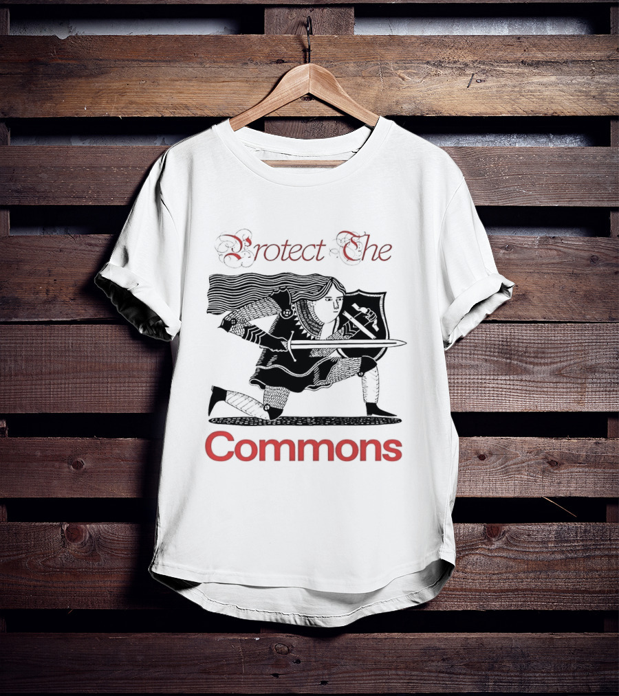 Protect The Commons Medieval Knight Armor Sword Shield T-Shirt